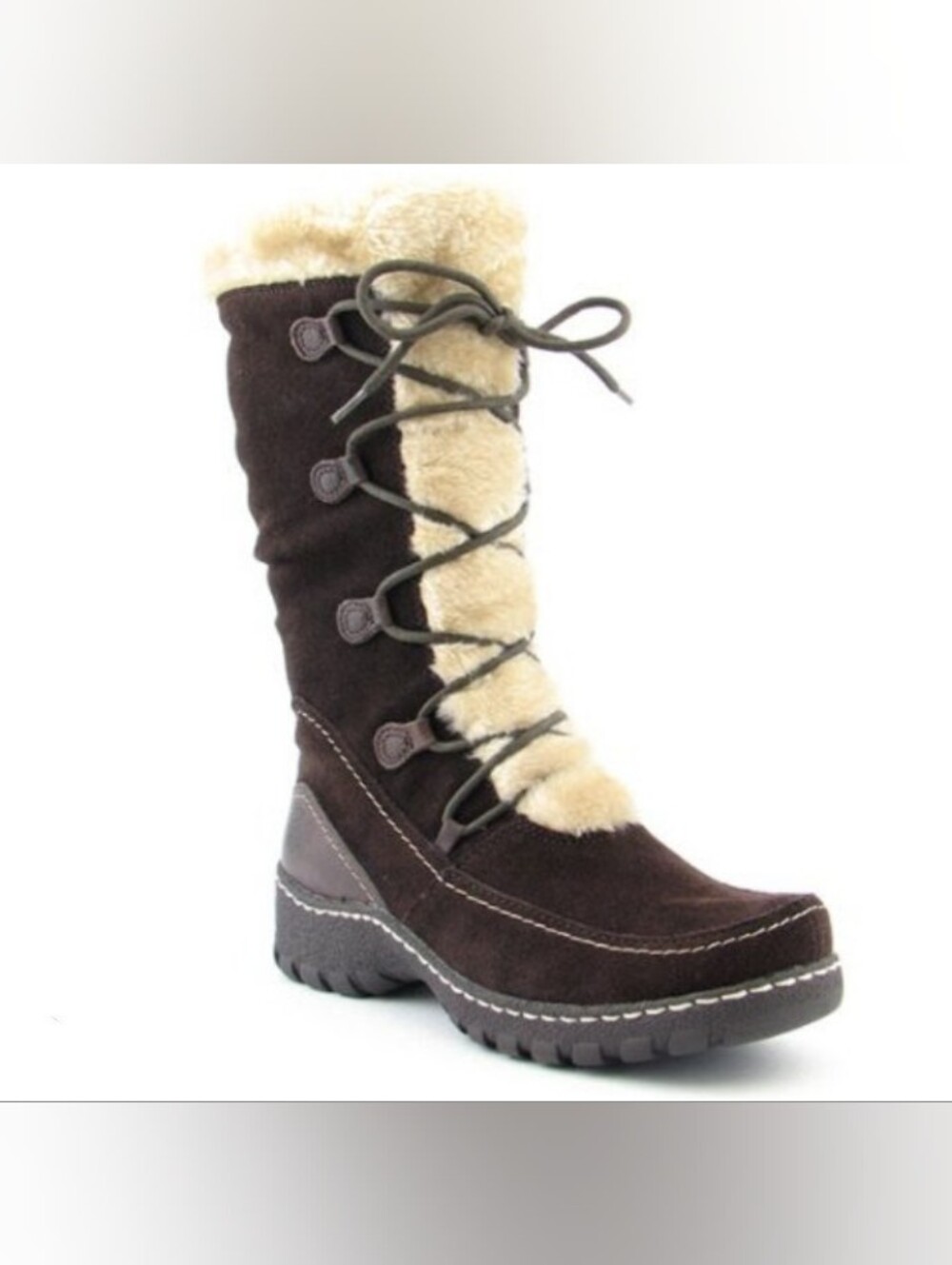 Bare Traps "Baylee" Brown Winter boots Suede + Faux Fur Women’s Size 8.5